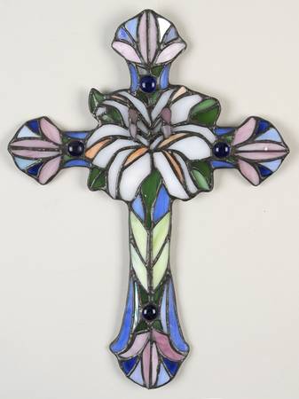 Franklin Mint Giftware Purity Of Love-Stained Glass Cross - Boxed