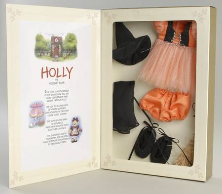 Holly the Holiday Bear Witches Broom Party Ensemble - Boxed