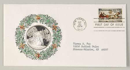 Postmasters of America Christmas, 1974 Currier And Ives - No Box