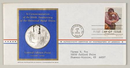 Postmasters of America Universal Postal Union, 100th Anniversar - No Box