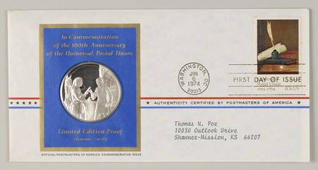 Postmasters of America Universal Postal Union, 100th Anniversar - No Box