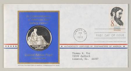 Postmasters of America American Poet, Sidney Lanier - No Box