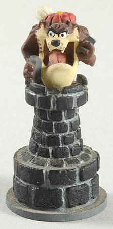 Looney Tunes Tasmanian Devil-Rook - Rook 1-Black Chess Piece