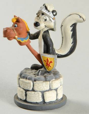 Looney Tunes Pepe Le Pew-Knight - Knight1-White Chess Piece