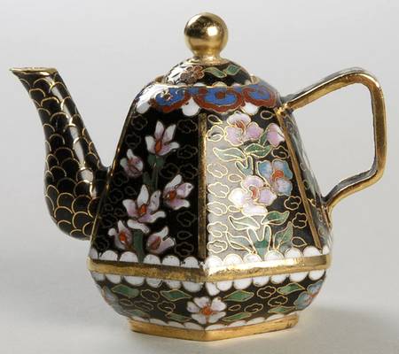 Jewels of the Ming Dynasty Black Orchid Teapot - No Box