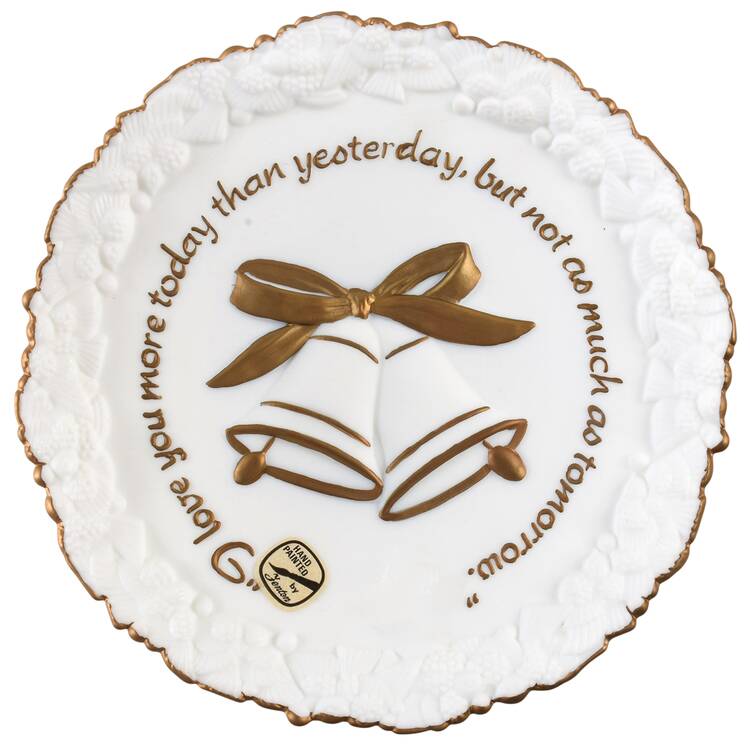 FENton Crystal Plates I Love Your More Today Than Yesterday - No Box