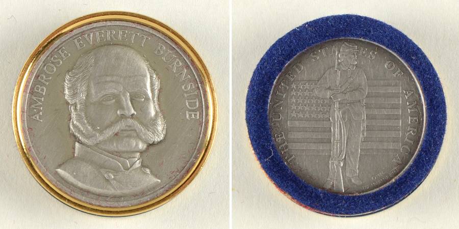 Civil War Checkers Set Ambrose Everett Burnside-Blue - No Box