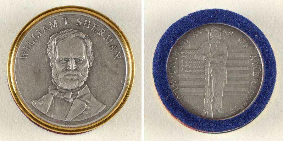 Civil War Checkers Set William T. Sherman-Blue - No Box