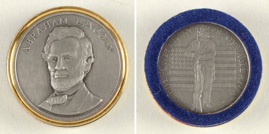 Civil War Checkers Set Abraham Lincoln-Blue - No Box