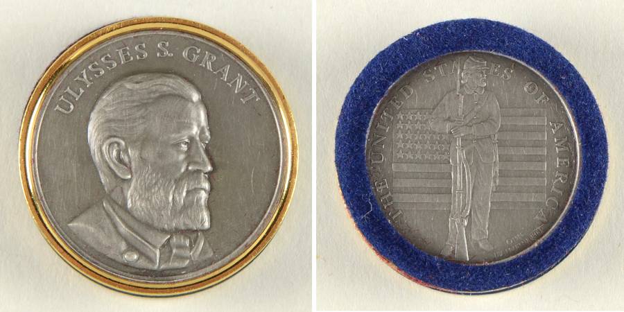 Civil War Checkers Set Ulysses Grant-Blue - No Box