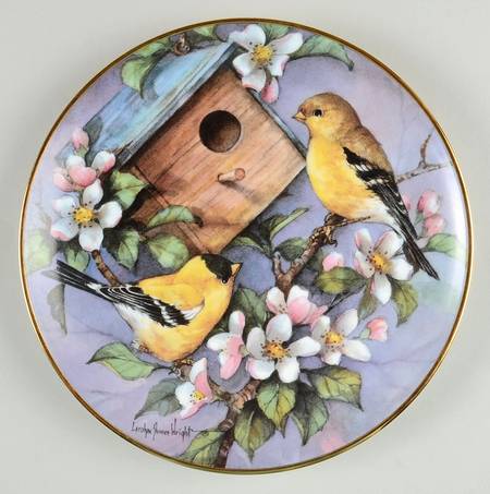 Carolyn Shores Wright Birds Goldfinch Garden - No Box