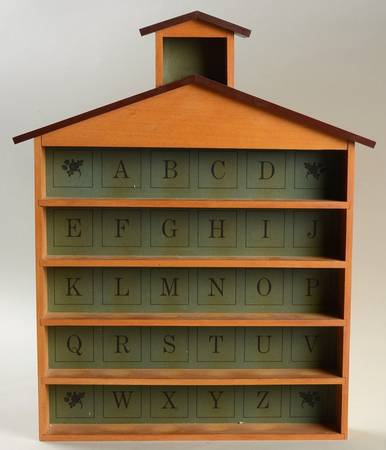 Animal Alphabet Thimbles Wooden School Display Shelf - Display Rack Wood