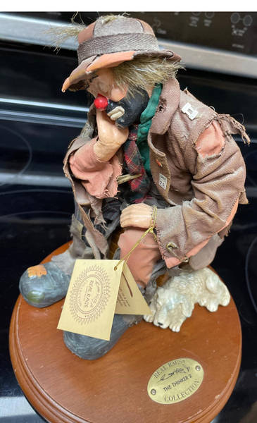 Emmett Kelly Jr Real Rags The Thinker - Boxed