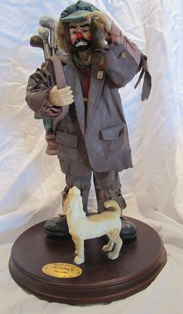 Emmett Kelly Jr Real Rags Golfer With Dog - Boxed