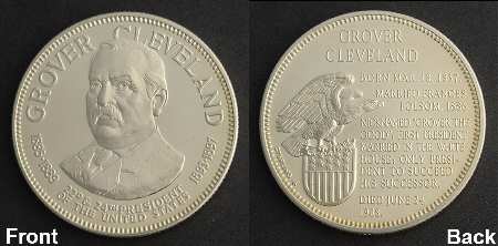 Presidential Medallion Sterling Grover Cleveland - No Box