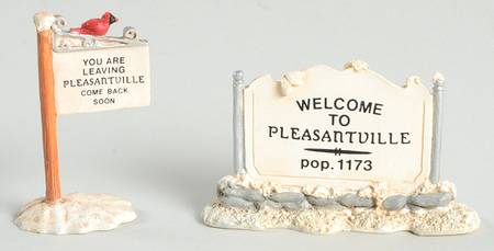 Pleasantville 1893 Welcome And Leaving Signs - With Box