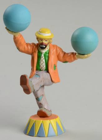 Emmett Kelly Jr. Miniatures Pvc Balancing -1 Foot With 2 Balls - No Box