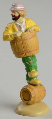 Emmett Kelly Jr. Miniatures Pvc On A Barrell - No Box