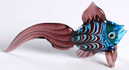 Glass Menagerie Purple Tail Buble Eye Fish - Boxed