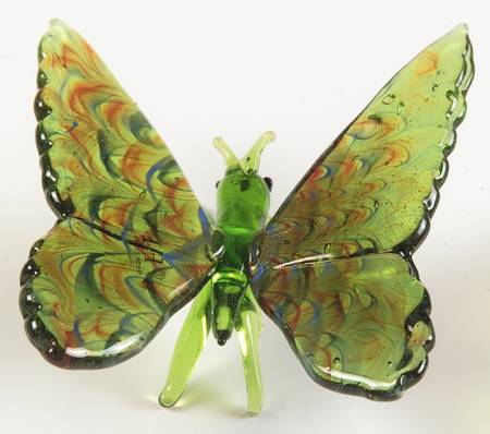 Glass Menagerie Butterfly-Green & Orange - Boxed