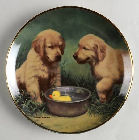 Golden Retriever Puppies-Robert Christie by Franklin Mint