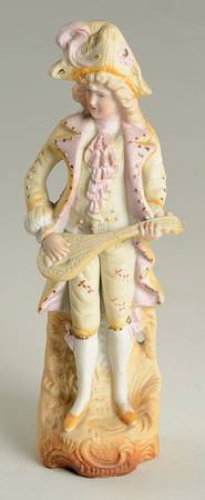 Porcelain Figurines Man With Lute - No Box