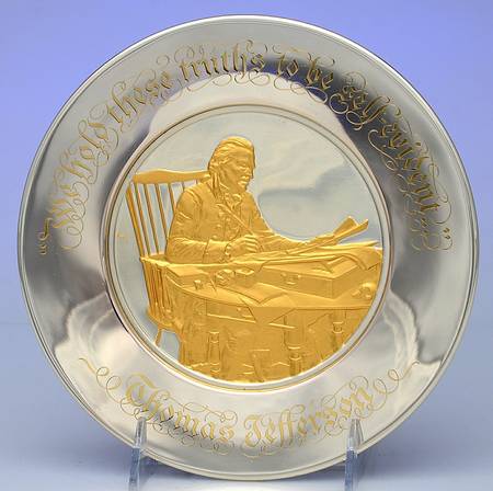 Official Bicentennial Commemorative Plates Thomas Jefferson - With Box
