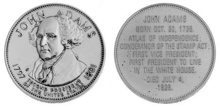 Presidential Commemorative Coins John Adams - No Box