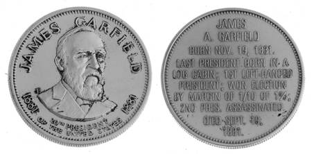 Presidential Commemorative Coins James A. Garfield - No Box