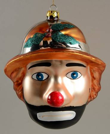Emmett Kelly Jr Blown Glass Ekj With Holly Hat - Boxed