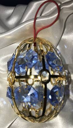 Crystal Palace Egg Ornaments Blue Egg Ornament - No Box
