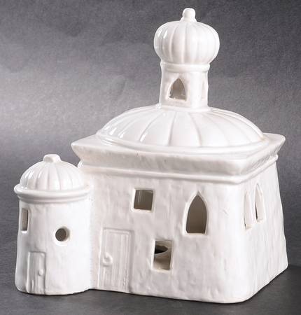 Nativity Figurines (White) House With Two Buildings - No Box