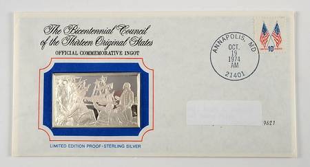 Bicentennial Council Ingots British Ship Peggy Stewart Burned - No Box