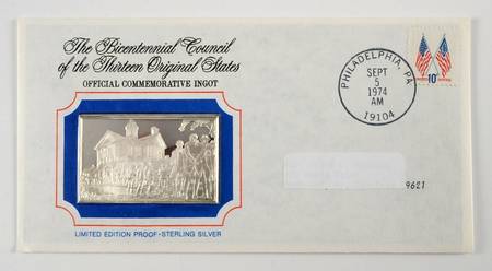 Bicentennial Council Ingots First Continental Congress Unites - No Box