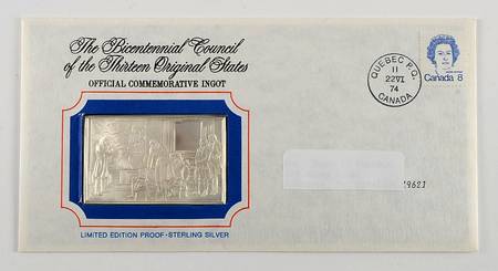 Bicentennial Council Ingots Quebec Act - No Box