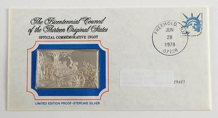Bicentennial Council Ingots Battle Of Monmouth - No Box