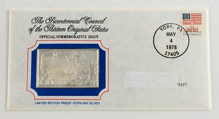 Bicentennial Council Ingots Congress Approves Treaties With France - No Box