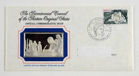 Bicentennial Council Ingots Treaty With France - No Box
