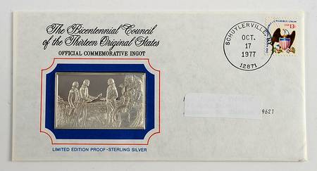 Bicentennial Council Ingots British Surrender At Saratoga - No Box