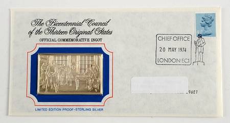 Bicentennial Council Ingots England Attempts Control Of Massachusett - No Box
