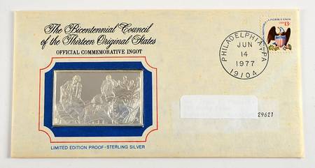 Bicentennial Council Ingots Congress Adopts Stars & Stripes - No Box