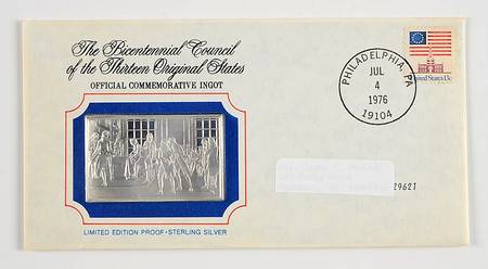 Bicentennial Council Ingots Adoption Of Declaration Of Independence - No Box