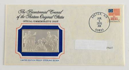 Bicentennial Council Ingots New Hampshire Becomes Independent - No Box