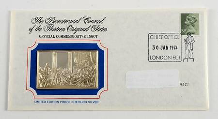 Bicentennial Council Ingots England Removes Franklin As Postmaster - No Box