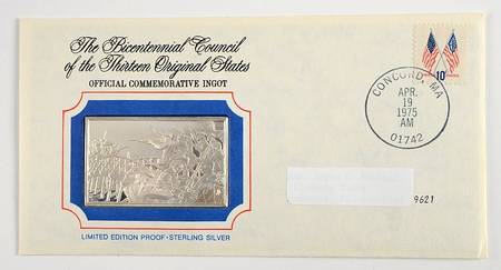 Bicentennial Council Ingots Shot Heard Around The World - No Box