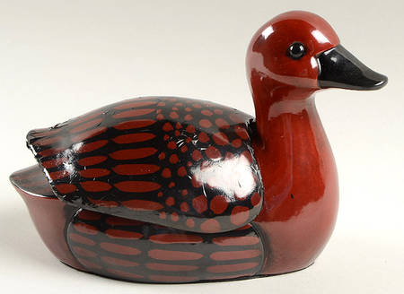 Ceramique Vernissage Duck Box-Small/Black & Cinnabar - No Box