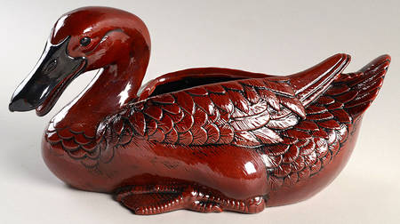Ceramique Vernissage Duck Planter-Cinnabar - No Box