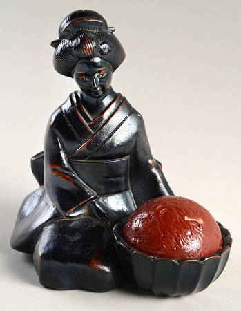 Ceramique Vernissage Geisha Candleholder-Black - No Box