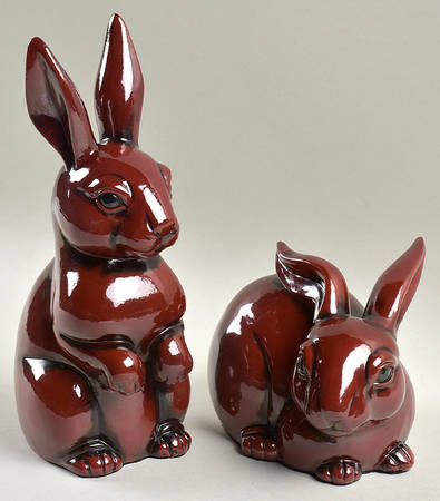 Ceramique Vernissage Rabbit Pair-Cinnabar - No Box