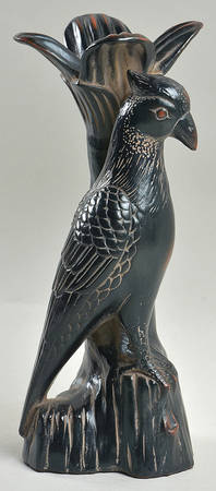 Ceramique Vernissage Chinese Pheasant-Black Candlestick - With Box 50a